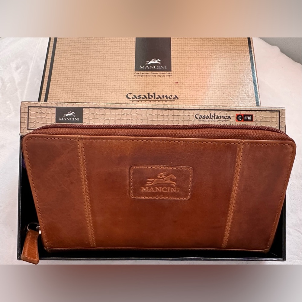 LQQK!! NWT MANCINI Casablanca Collection RFID Secure Leather Wallet
